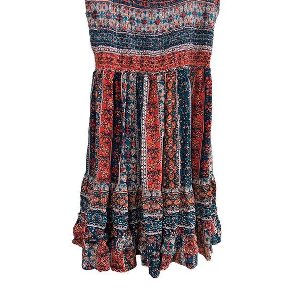 Angie Blue Pink Boho Country Mini Dress Tunic Women's Size Medium Sundress - Picture 5 of 5